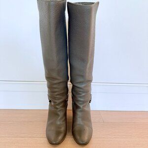 Chloe Women's High Boot with Buckle in Gray Size 37